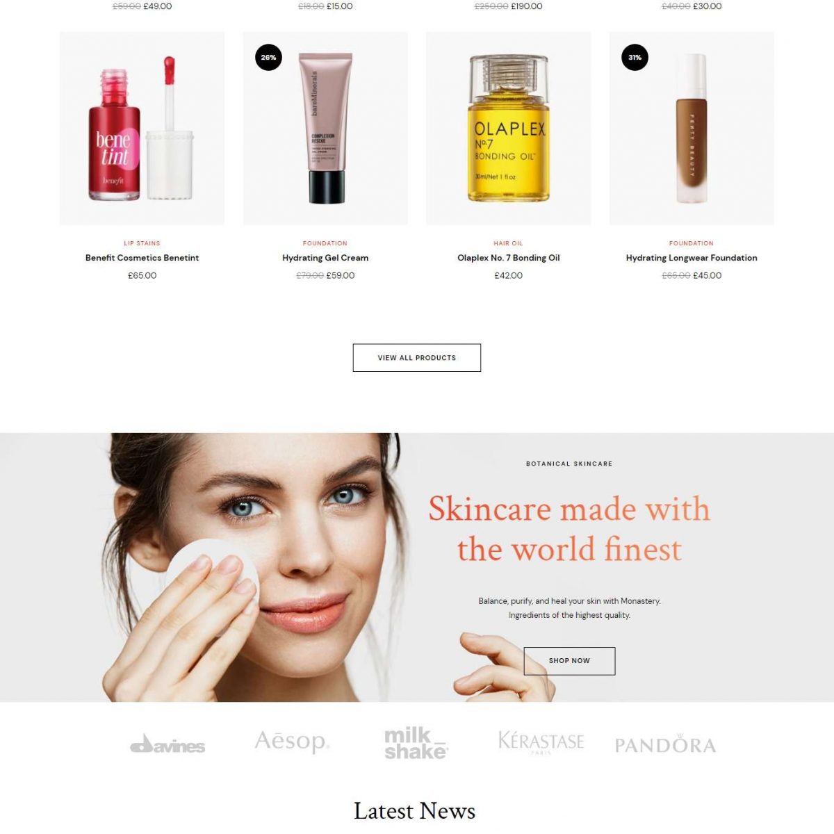 Mẫu website bán hàng mỹ phẩm cosmetsy v2