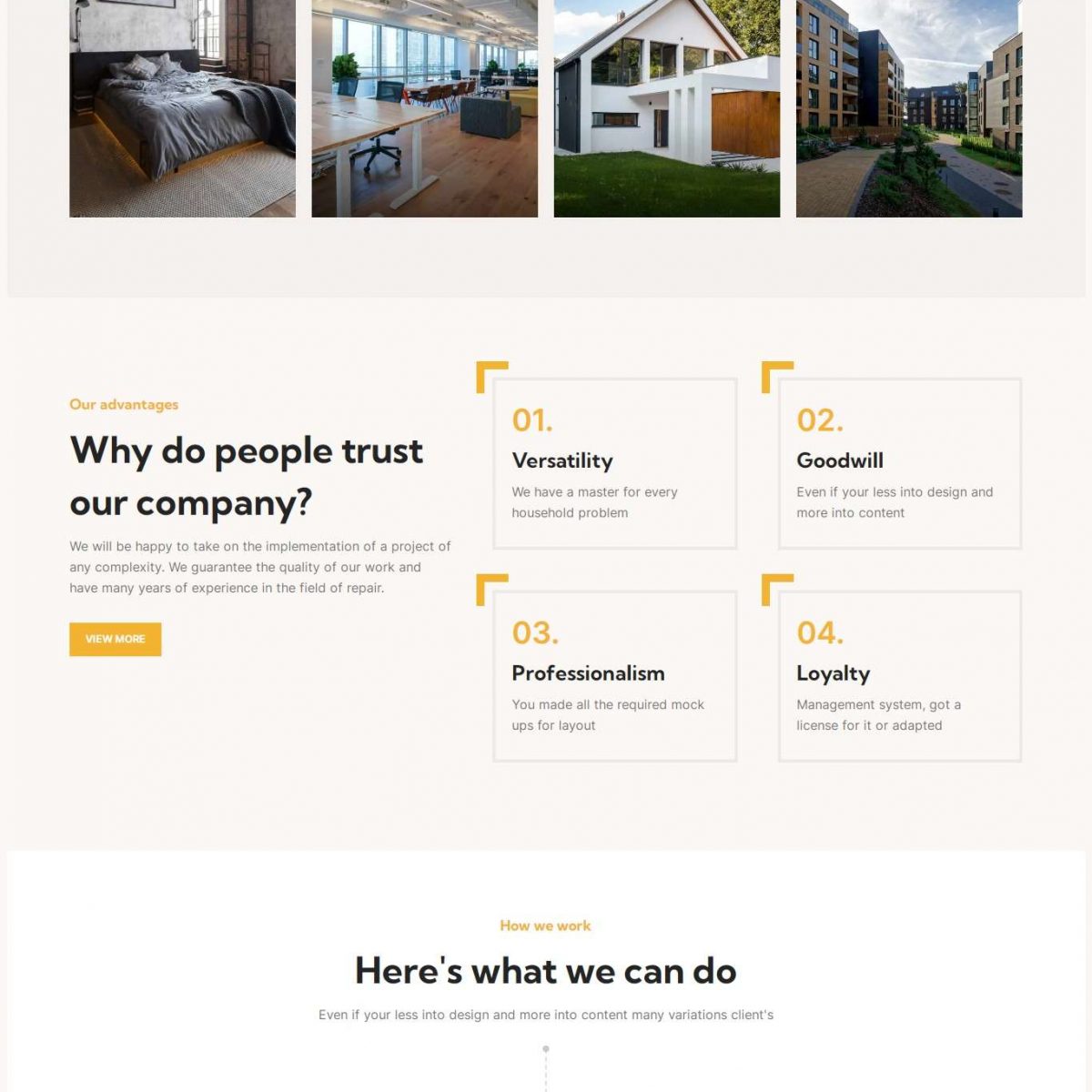 Mẫu website dịch vụ kiến trúc xây dựng repair woodmart