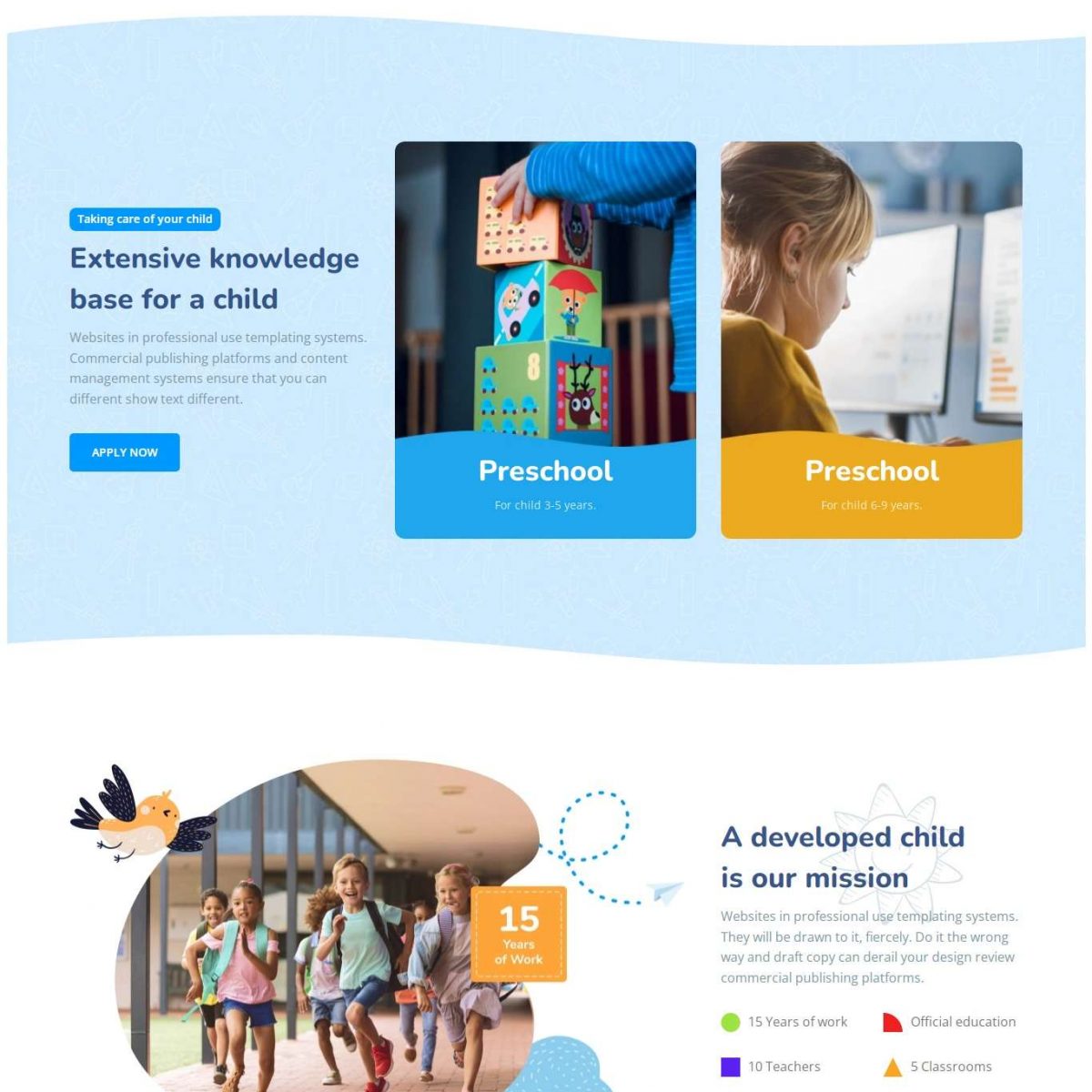 Mẫu website giới thiệu trường học school woodmart