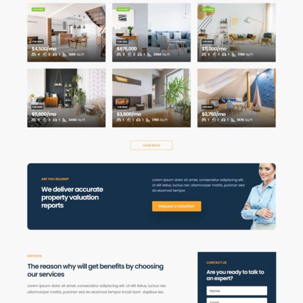 Mẫu website bất động sản bán và cho thuê v20 houzez