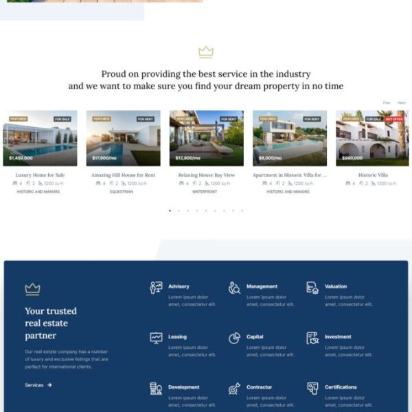 Mẫu website bất động sản bán và cho thuê v21 agency houzez