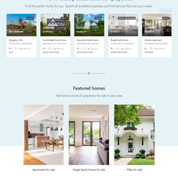 Mẫu website bất động sản cho thuê v26 houzez