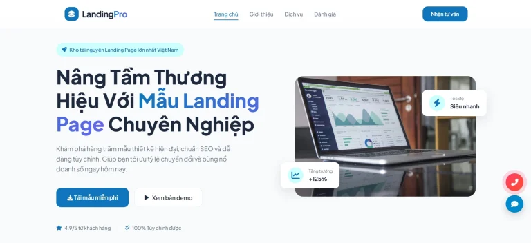 Mẫu website landing page LandingPro miễn phí