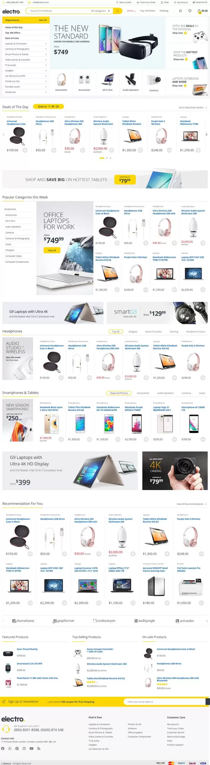 Mẫu website bán hàng điện gia dụng electro v7