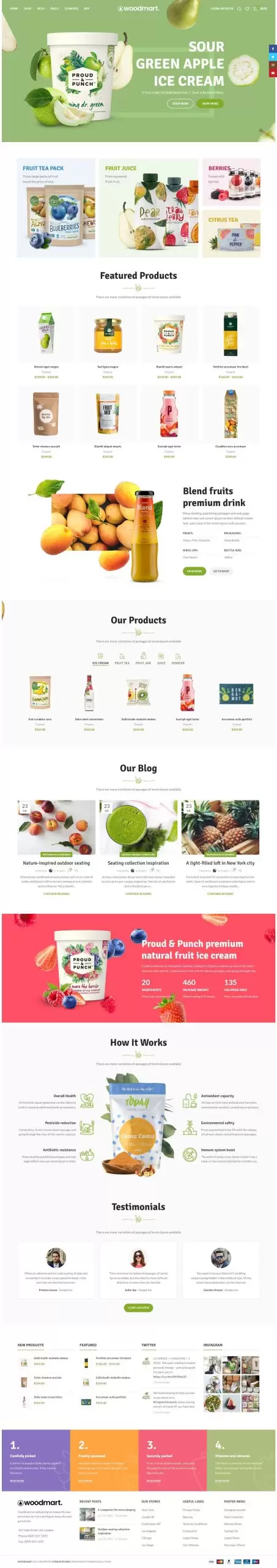 Mẫu website bán thực phẩm hữu cơ organic woodmart