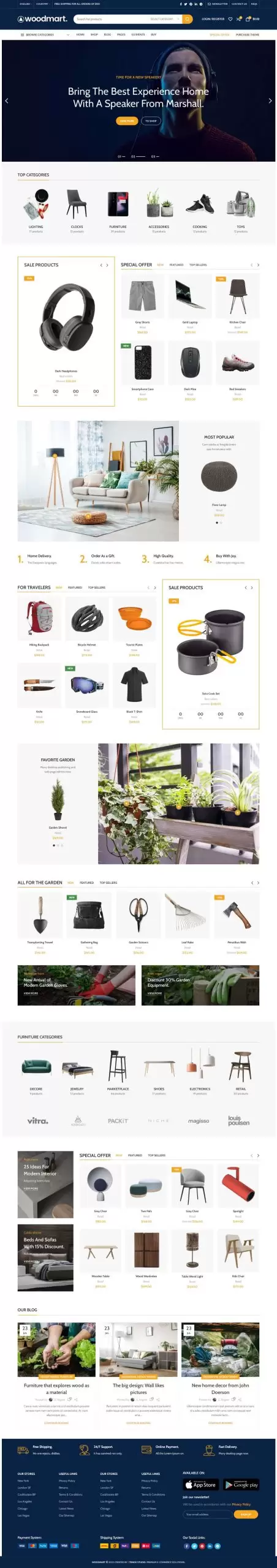 Mẫu website bán hàng thương mại điện tử retail woodmart