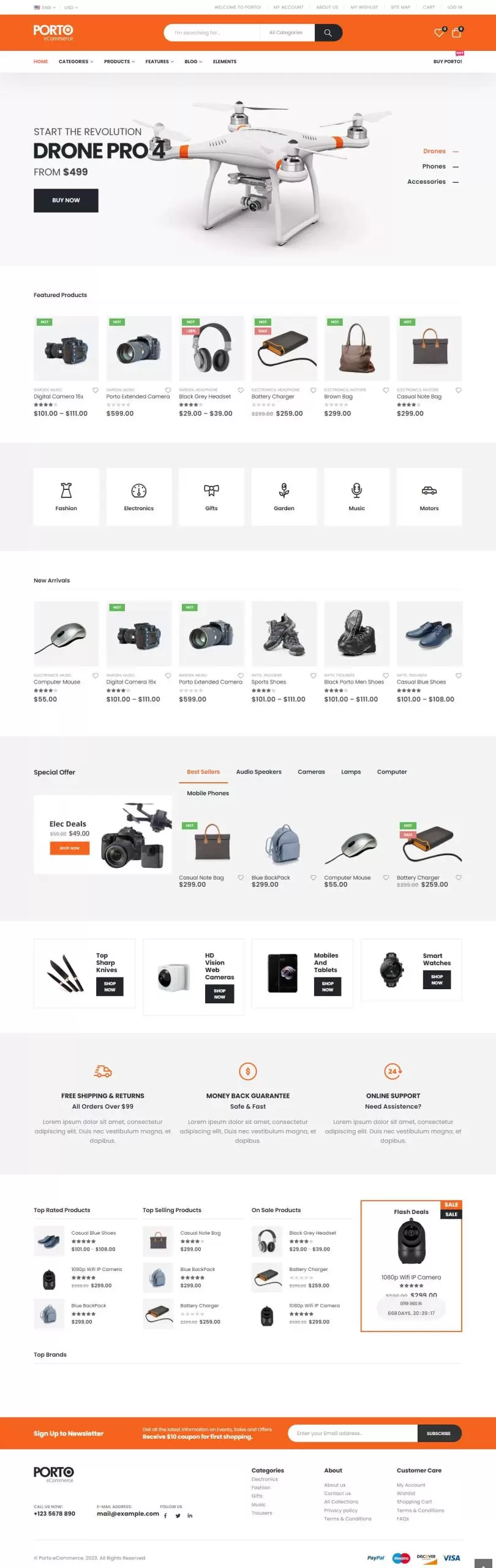 Mẫu website bán đồ điện tử công nghệ shop21 porto