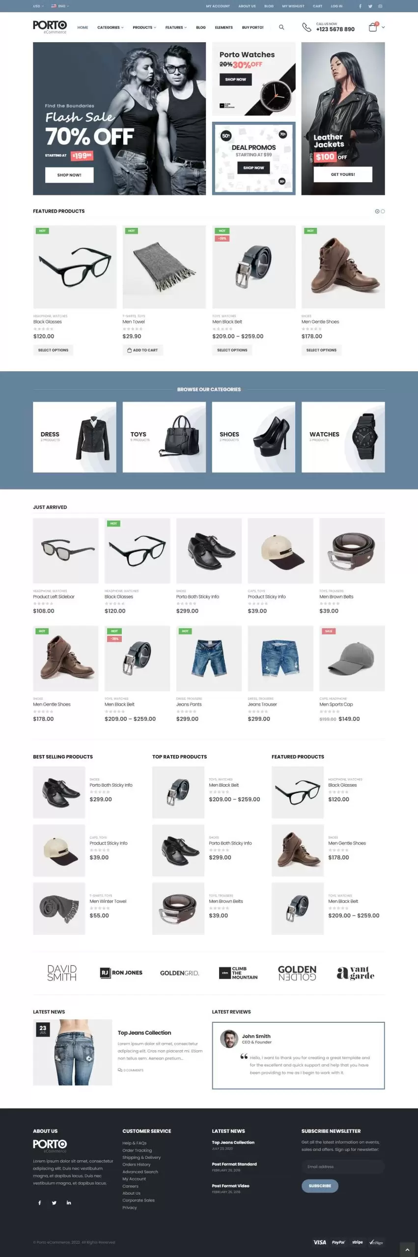 Mẫu website bán hàng thời trang shop7 porto