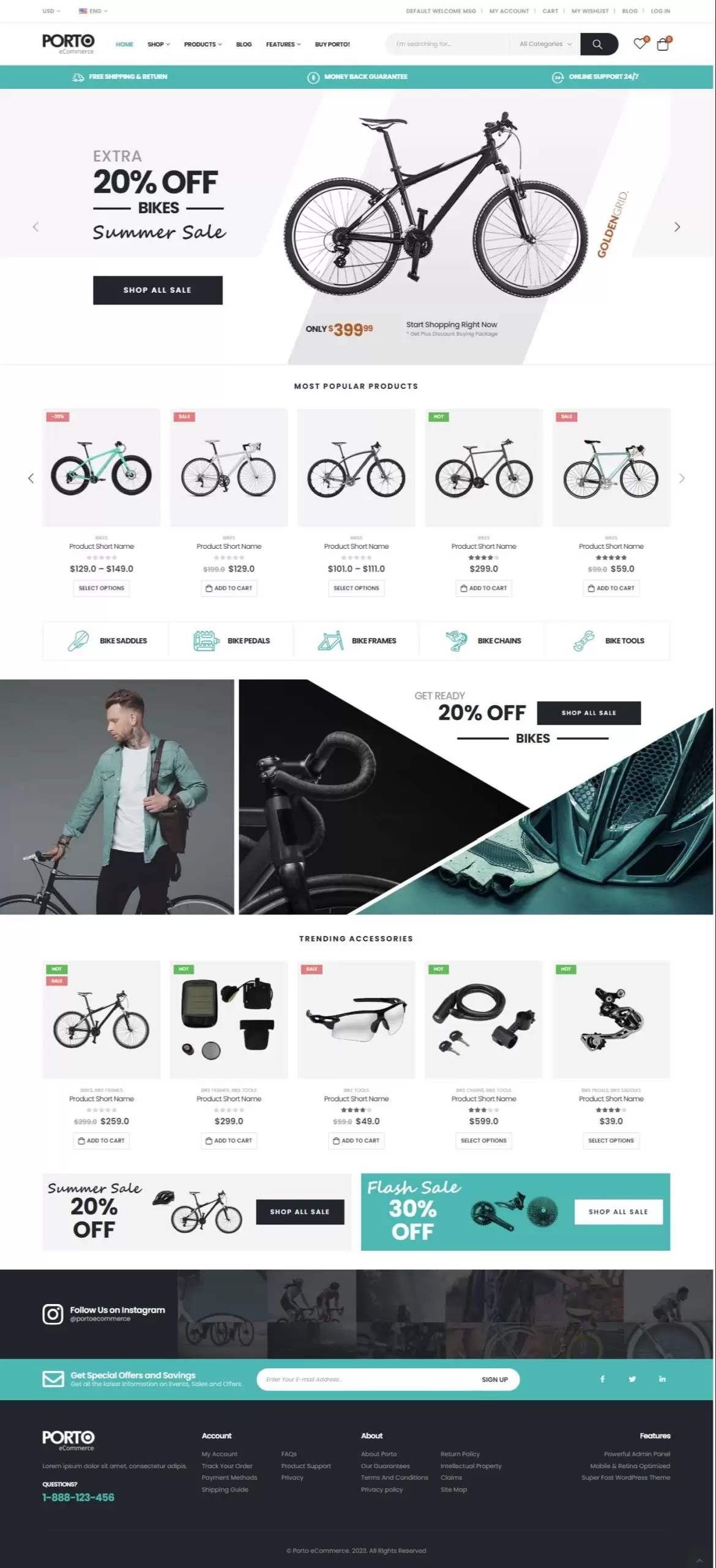 Mẫu website bán xe đạp thể thao shop27 porto