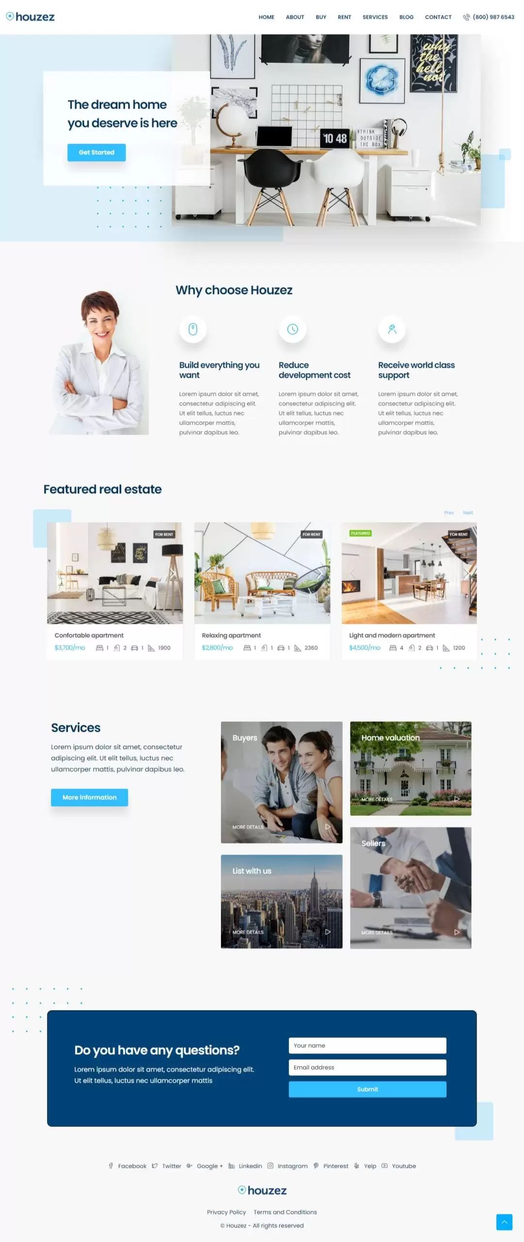 Mẫu website bất động sản bán và cho thuê v19 houzez