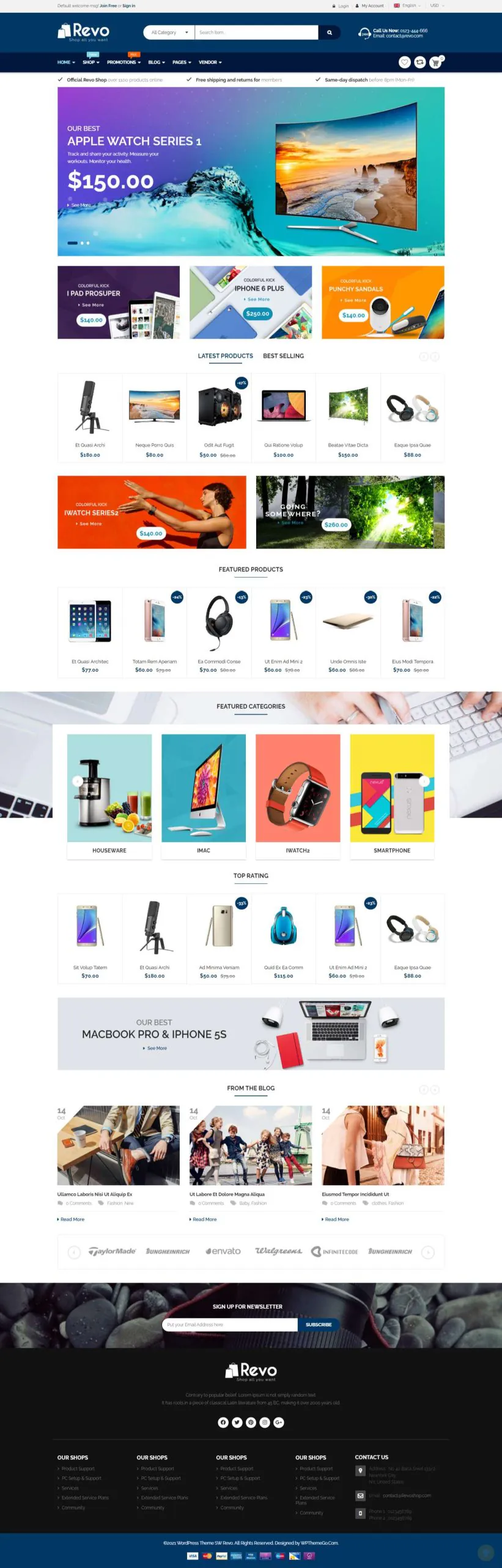 Mẫu website bán hàng thương mại điện tử công nghệ hitech store 1 sw_revo