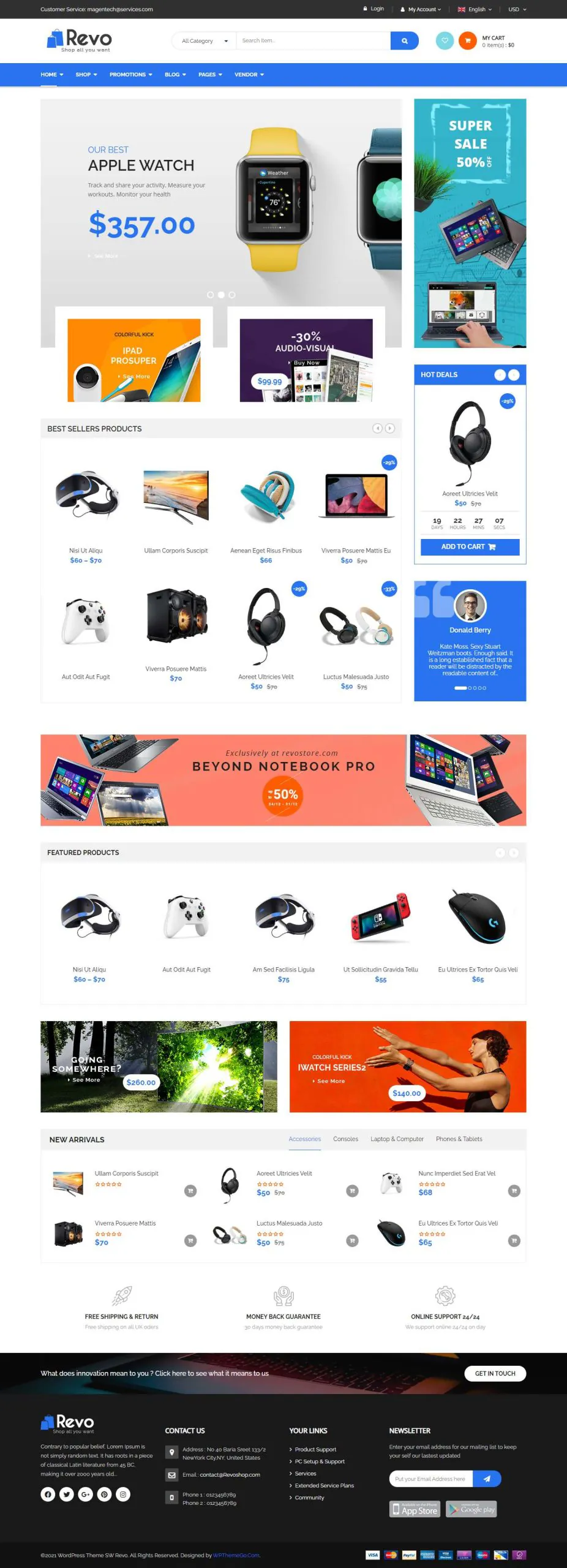 Mẫu website bán hàng thương mại điện tử công nghệ hitech store 3 sw_revo