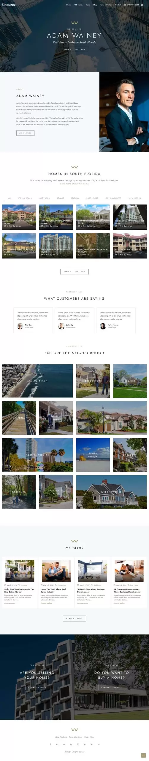 Mẫu website bất động sản cho thuê v24 houzez