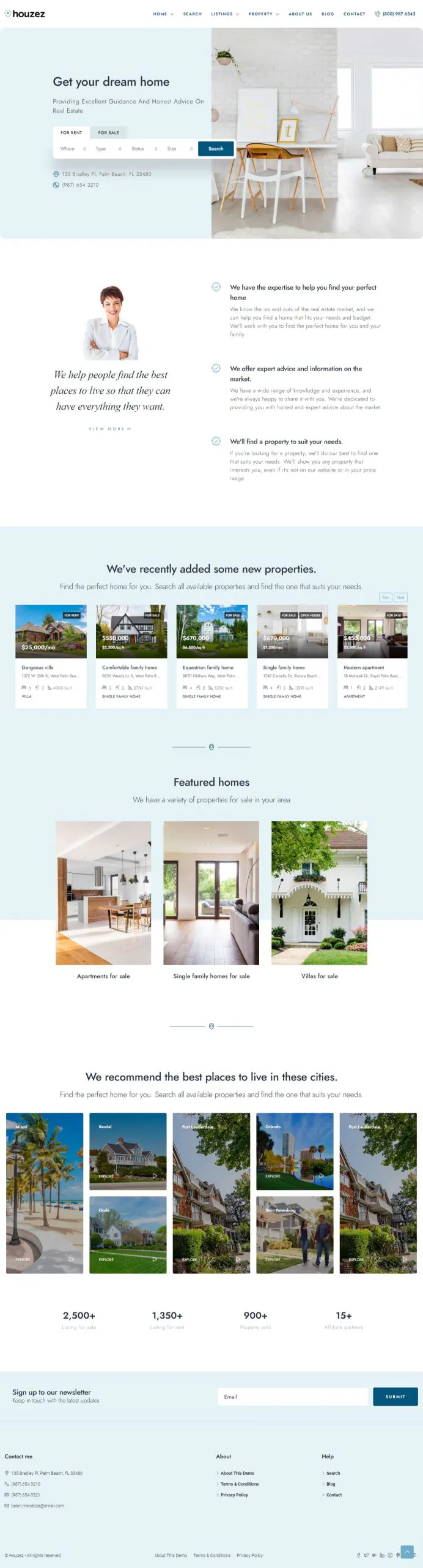 Mẫu website bất động sản cho thuê v26 houzez