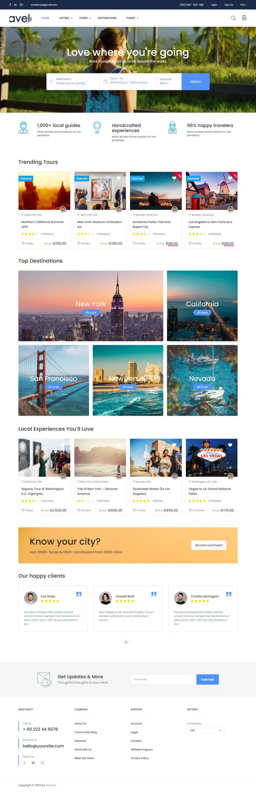 Mẫu website dịch vụ tour du lịch tomap travelerwp